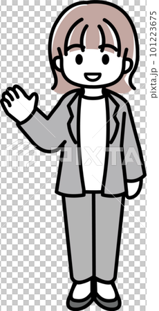 Illustration 1 that a female office worker explains Illustration 1 that a female office worker explains 101223675