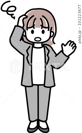困っている女性会社員1 困っている女性会社員1 101223677