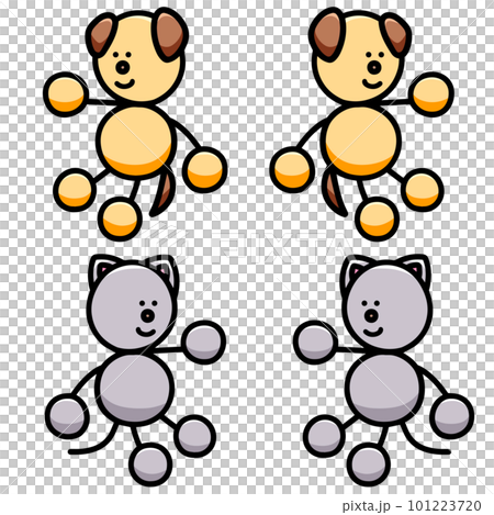 坐著的狗和貓的插圖集 坐著的狗和貓的插圖集 101223720