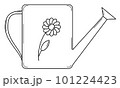 Hand drawn watering can for watering plants in the garden. Gardening tool. Doodle style. Vector. 101224423