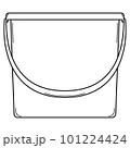 Hand drawn bucket for working in the garden and at home. Water transfer container. Outline. Sketch. Vector. 101224424