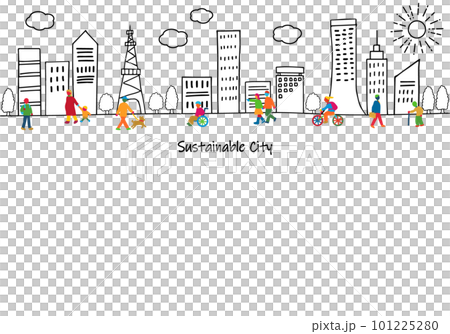 サステナブルシティとSDGs17色の多様性の人々 101225280