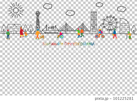 サステナブルシティ横浜とSDGs17色の多様性の人々 サステナブルシティ横浜とSDGs17色の多様性の人々 101225281