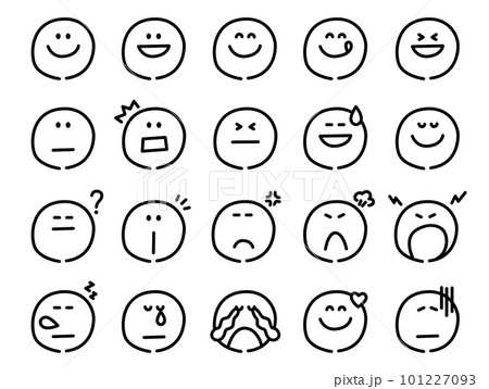 手描きのいろいろな表情アイコンセット 101227093