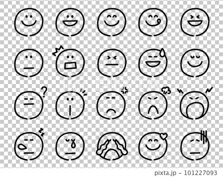 手描きのいろいろな表情アイコンセット 101227093