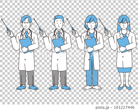 Illustration of a doctor explaining Illustration of a doctor explaining 101227446