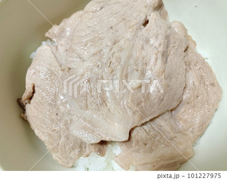 白いどんぶりに盛られた豚丼 写真素材 白いどんぶりに盛られた豚丼 写真素材 101227975