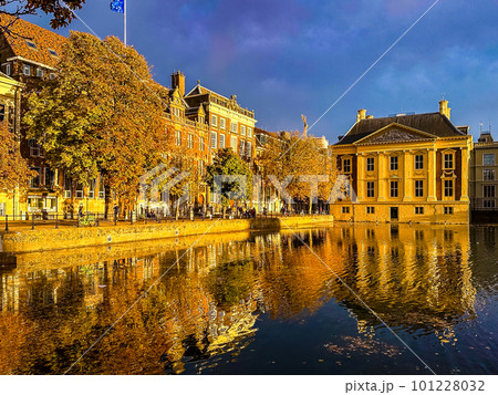 View of The Binnenhof building at sunset in The Hague, Netherlands 101228032