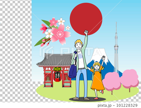 日本観光をする外国人観光客 101228329