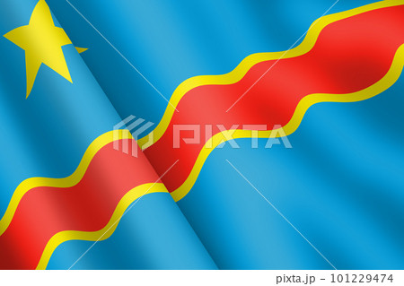 Democratic Republic of Congo waving flag 3d illustration wind ripple 101229474