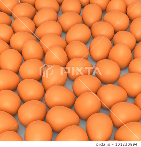 Many farm raw organic brown chicken eggs background from local market 101230894