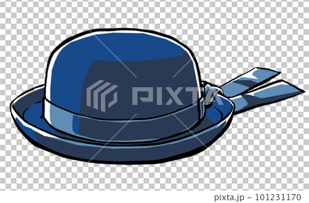 Dark blue felt hat for kindergarten, brushed and matte 101231170