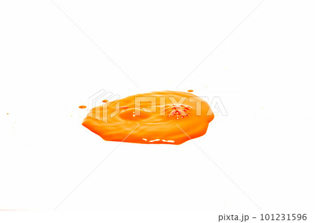 yellow orange ink drops splash white background yellow orange ink drops splash white background 101231596