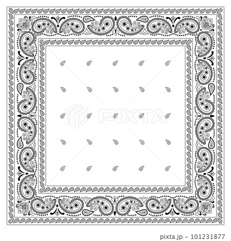 Paisley Ethnic Floral Hand Drawn bandana, handkerchief Paisley Ethnic Floral Hand Drawn bandana, handkerchief 101231877