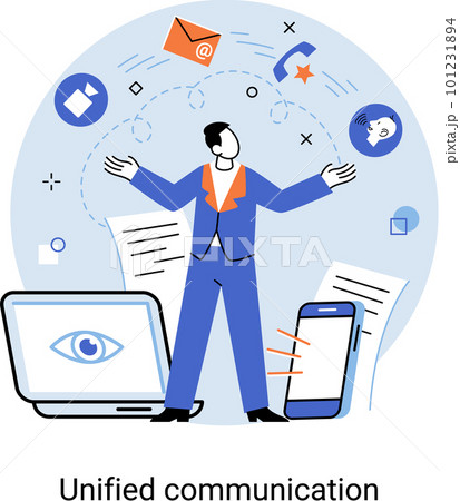 Unified communication, mutual assistance concept. Enterprise communications platform, interaction 101231894