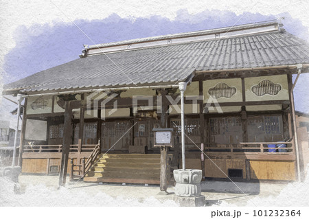 水彩画風 三次歴みち石畳通り 三次本通り 法音寺 広島県三次市 水彩画風 三次歴みち石畳通り 三次本通り 法音寺 広島県三次市 101232364