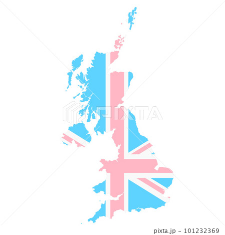 United Kingdom Great Britain transgender flag map with clipping path United Kingdom Great Britain transgender flag map with clipping path 101232369
