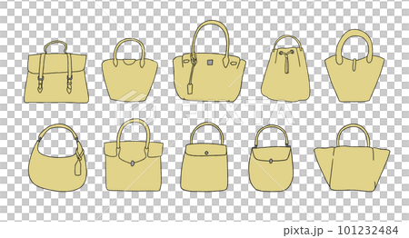 插圖集的黃色手提包 插圖集的黃色手提包 101232484