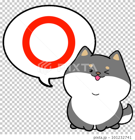 Circle and black shiba with speech bubble Circle and black shiba with speech bubble 101232741