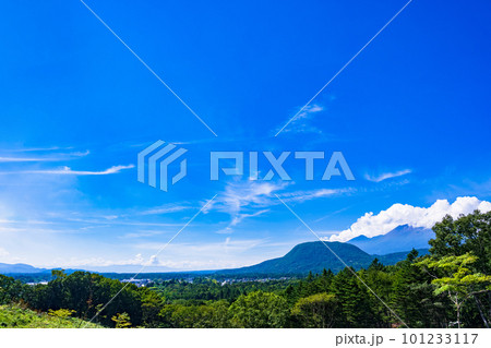 軽井沢　軽井沢町　【 軽井沢 の ハイアングル パノラマ 】 101233117