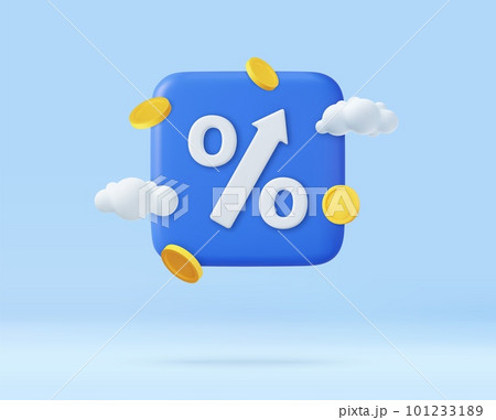 3d percent up arrow symbol icon 101233189