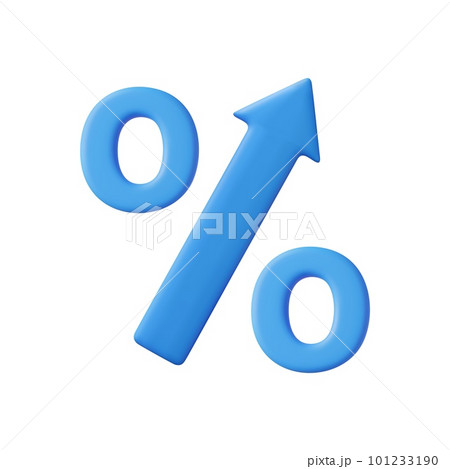 3d Percent rise arrow icon. 101233190