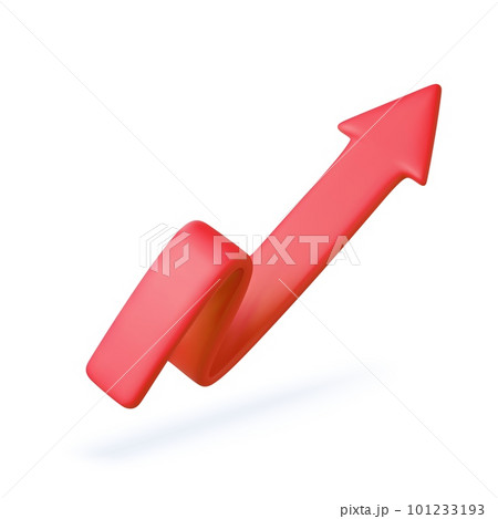 3d Growing Red Arrow up. 3d Growing Red Arrow up. 101233193