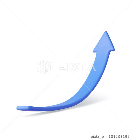 3d Growing blue Arrow up. 101233195