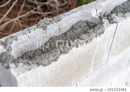 concrete foundation in the ground for building construction 101233482