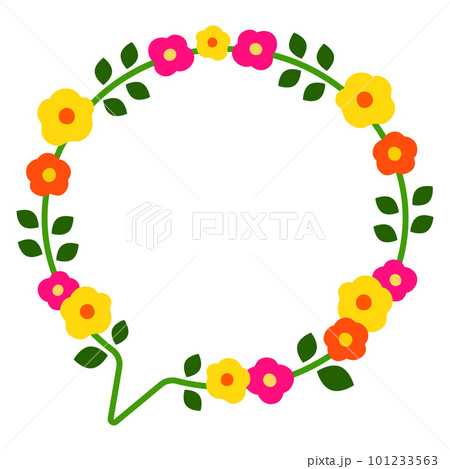 ポップでかわいいお花の吹き出し 101233563