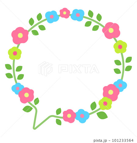 ポップでかわいいお花の吹き出し 101233564