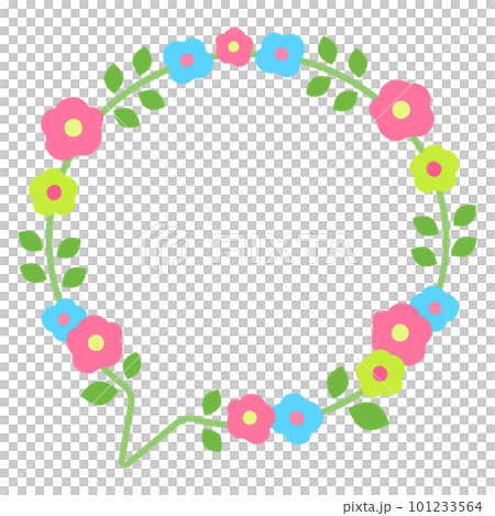ポップでかわいいお花の吹き出し 101233564