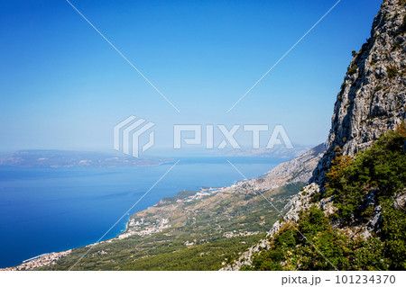 Beautiful landscape view on Makarska Riviera in Croatia on sunny summer day. 101234370