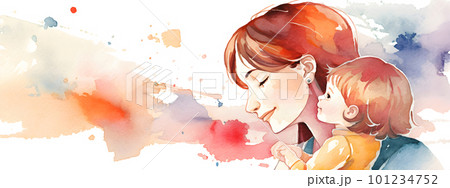 Mothers Day banner with mother and her child Mothers Day banner with mother and her child 101234752