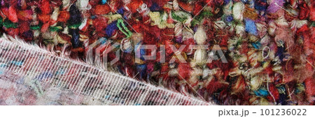 Colorful fabric tweed texture front and back side background 101236022