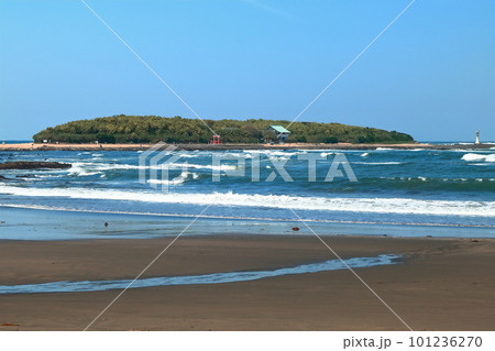 【宮崎県】青島海岸から見た青島と鬼の洗濯板(青島神社と鳥居) 【宮崎県】青島海岸から見た青島と鬼の洗濯板(青島神社と鳥居) 101236270