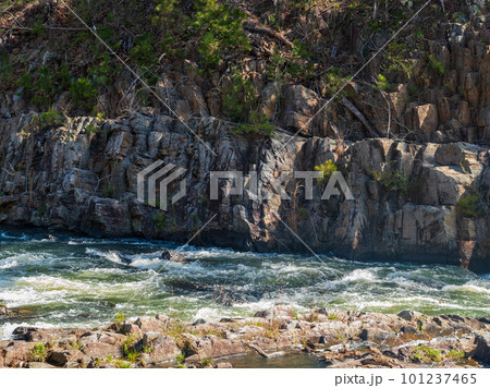 Sunny view of the landscape of Beaver River in Beavers Bend State Park 101237465