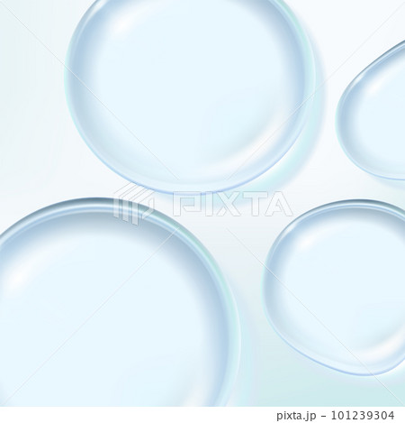 Vector Realistic Macro Beauty and Cosmetics Clear Gel or Foam Bubbles Element 3D Illustration for Poster, Book Cover or Advertisement Background. 101239304