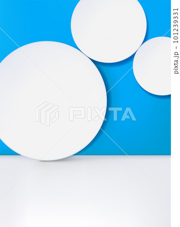 Vector Studio Shot Product Display Background with Bubble or Snow for Beauty and Healthcare Cleansing Products. 101239331