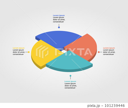 circle pie chart template for infographic for presentation for 4 element 101239446