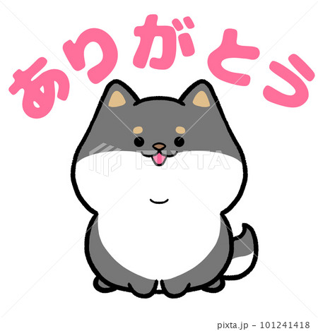 黒柴のありがとうのイラスト素材 [101241418] - PIXTA