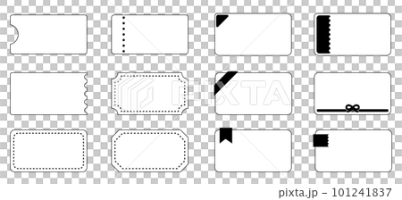 手繪簡單優惠券、車票、禮券、折扣券框架插圖素材 101241837