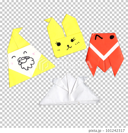 Origami drawing drawn by a child, hand-drawn illustration 101242317