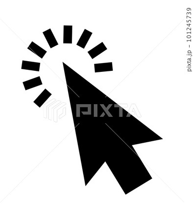 Click cursor set. Computer pointer hand and arrow icon. Press pick action element. Vector web interface elements. 101245739
