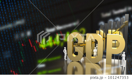 The Gold GDP and chart on chart Background for Business concept 3d rendering 101247353