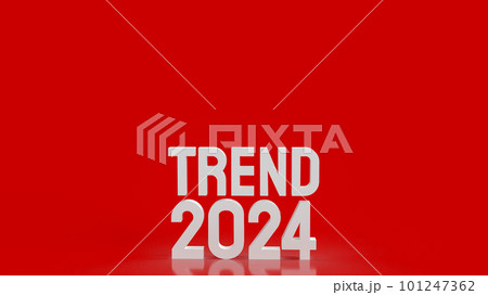 The text trend 2024 on red background  3d rendering 101247362