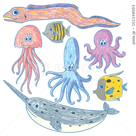 Set of marine creature Set of marine creature 101248003