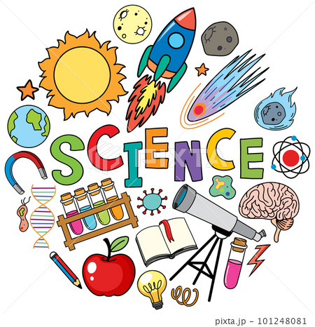 Science Banner with Doodle Icons 101248081
