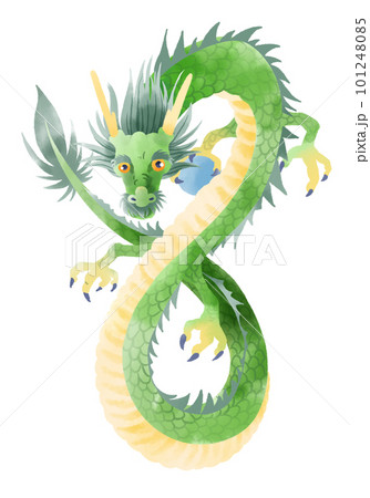 水彩で表現した龍のイラストのイラスト素材 [101248085] - PIXTA