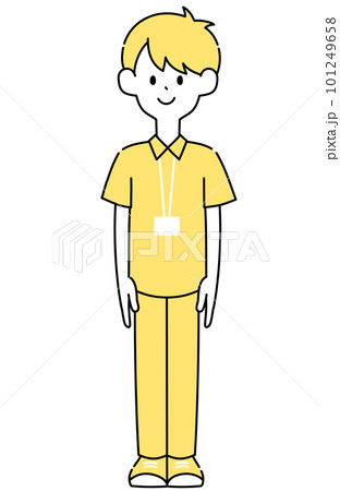 正面を向く男性のイラストのイラスト素材 [101249658] - PIXTA